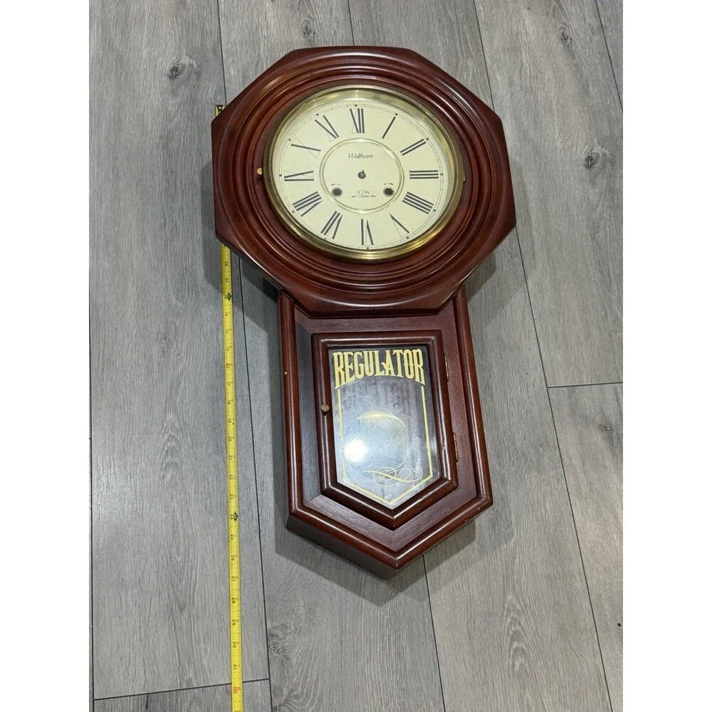 Waltham 31 Day Chime Regulator Mechanical Wall Clock Korea Parts or Repair